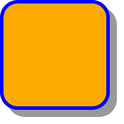 角丸のボックスに、薄い灰色の影が与えられている。影はボーダーボックスと同じ大きさで、ボックスより右に 10px, 下に 10px の位置にある。